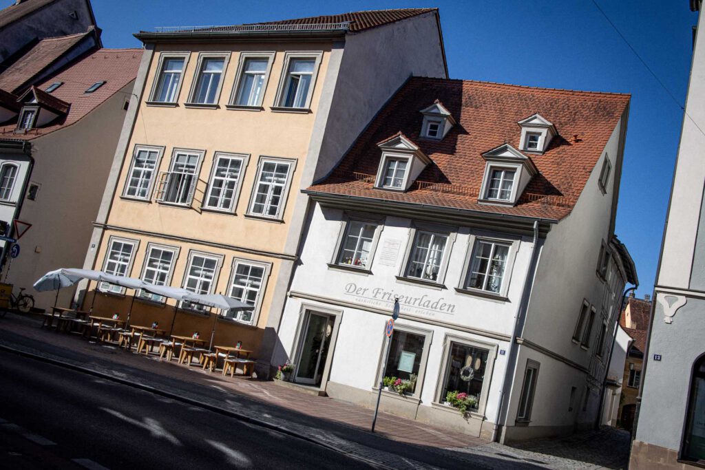 Der Friseurladen – Außenansicht des Salons in der Kapuzinerstraße 11 in Bamberg